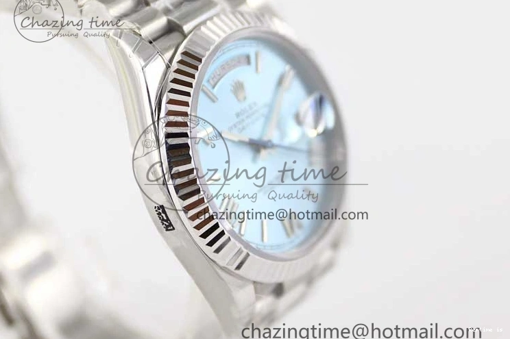 1230 Soft Day Date 40mm SS 904L Steel TWF 1:1 Best Edition Ice Blue Roman Dial on SS Bracelet A 2359
